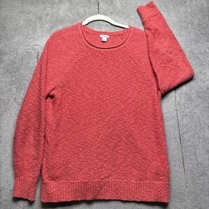 L.L.Bean Men's Red Roll Neck Sweater Textured Knit Pullover Large